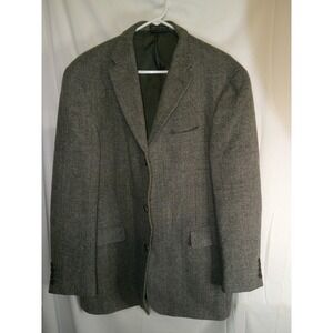Vintage Tommy Hilfiger Mens 44R Wool Herringbone Sport Coat‎ Blazer Jacket